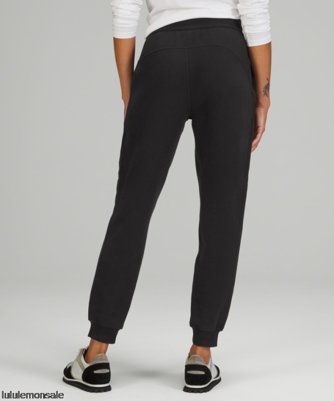 Lululemon Damen DELULU245 | Schwarz Scuba High-rise Jogginghose Aus Fransenfrottee